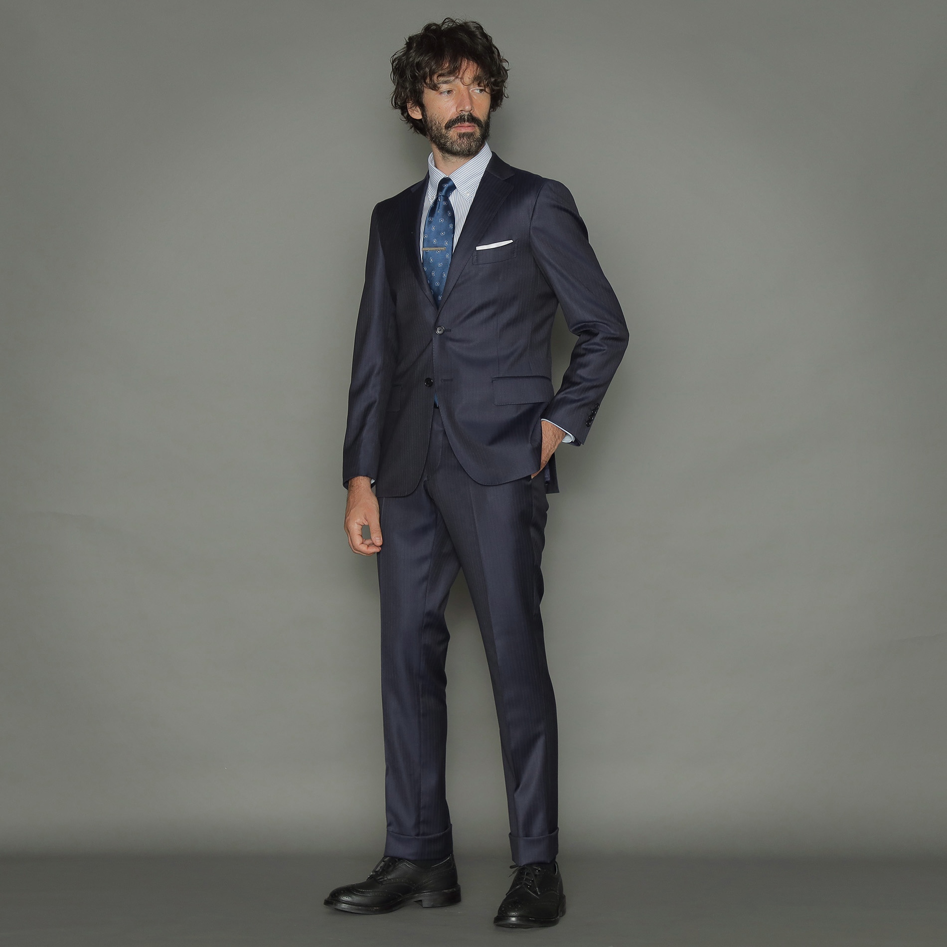 Promotion Mackintosh London New Bridge Luxury Deadstock ブルーグレーストライプスーツ Mackintosh London マッキントッシュ ロンドン 公式オンラインストア
